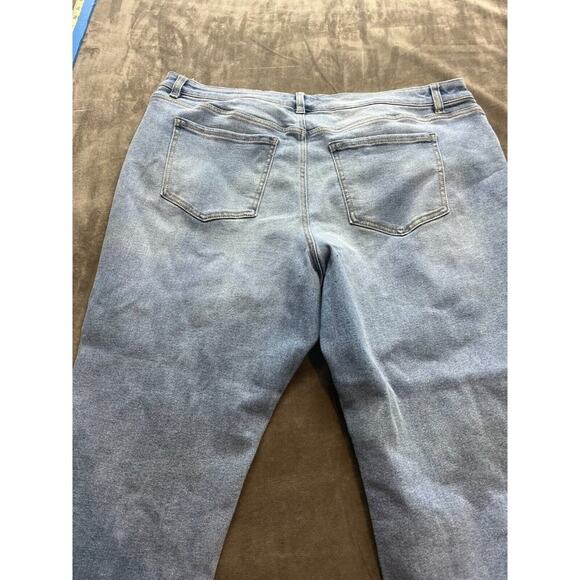 Lane‎ Bryant Straight Jeans Plus Size 20p Blue Stretch Distressed - Picture 7 of 8